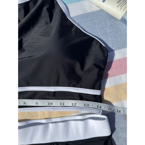 NWT, Blooming Jelly, High Neck Bikini, Black and White, Sz L - Picture 4 of 10